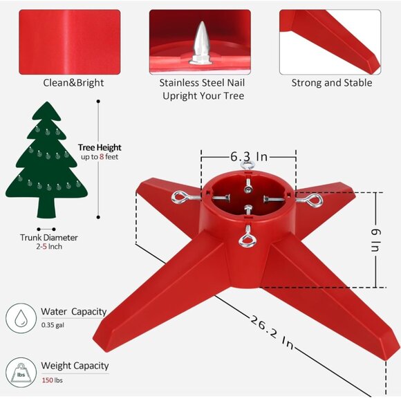 Blissun Christmas Tree Stand Xmas Tree Base Christmas Tree Holder for Real Trees - Picture 2 of 15